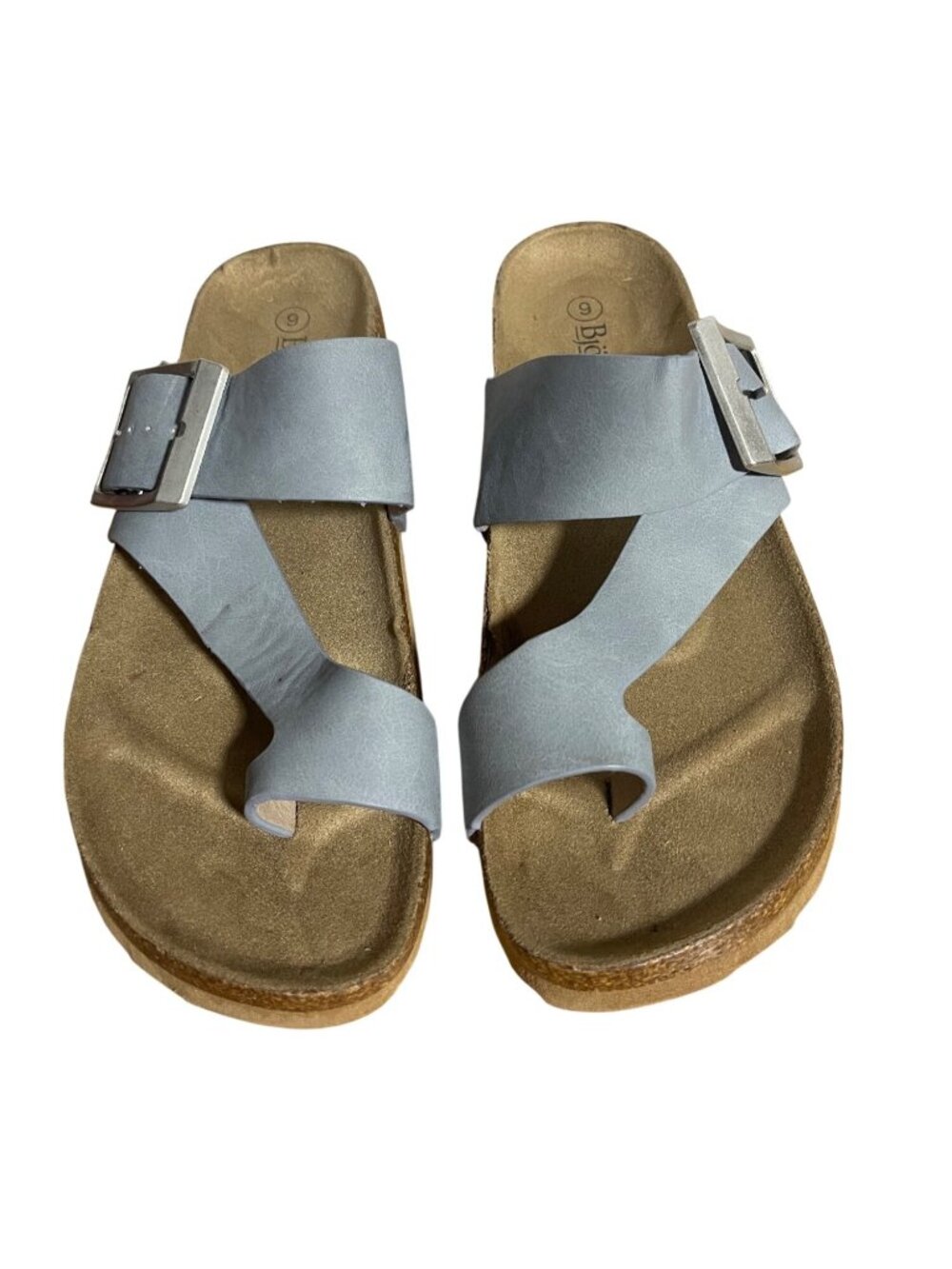 Björndal Laurie Sandals Womens 9 M Blue Slip-On Shoes Cork Footbed